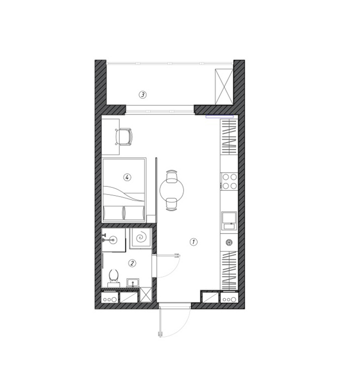 Дизайнерская планировка небольшой квартиры.