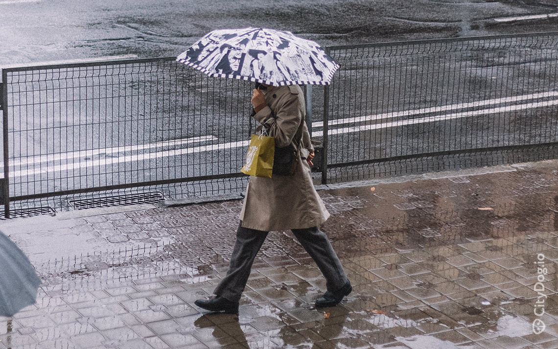 Необычный зонтик на Немиге.