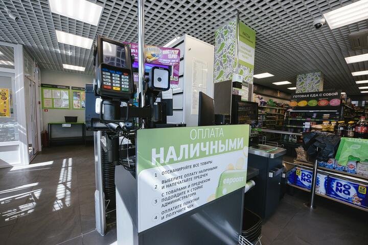 Магазин «Евроопт» с кассами самообслуживания в ЖК «Минск-Мир».
