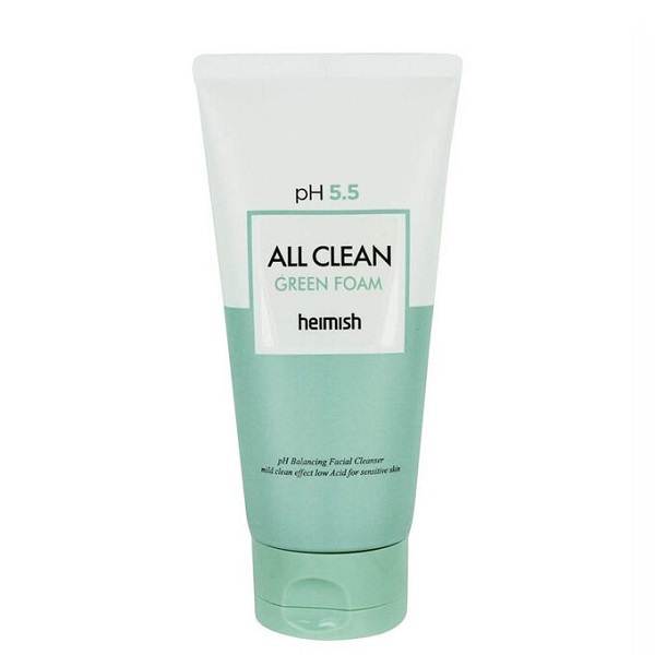 Слабокислотный гель для умывания для чувствительной кожи Heimish pH 5.5 All Clean Green Foam.