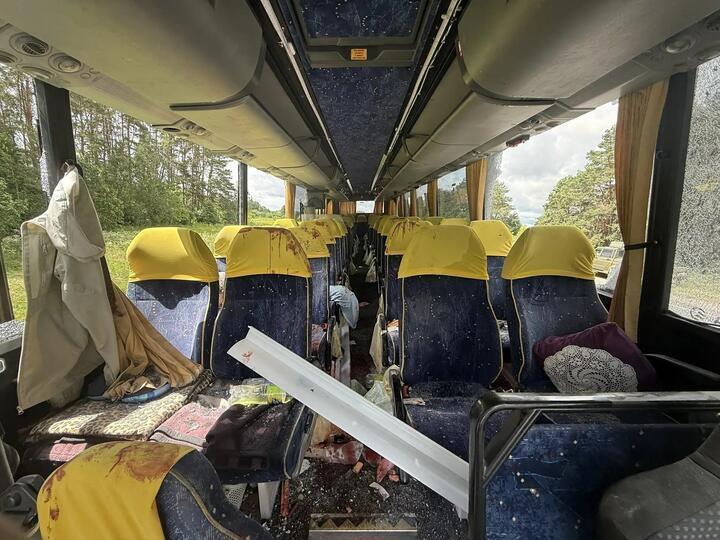 Удар дрона по автобусу с детьми из Беларуси.
